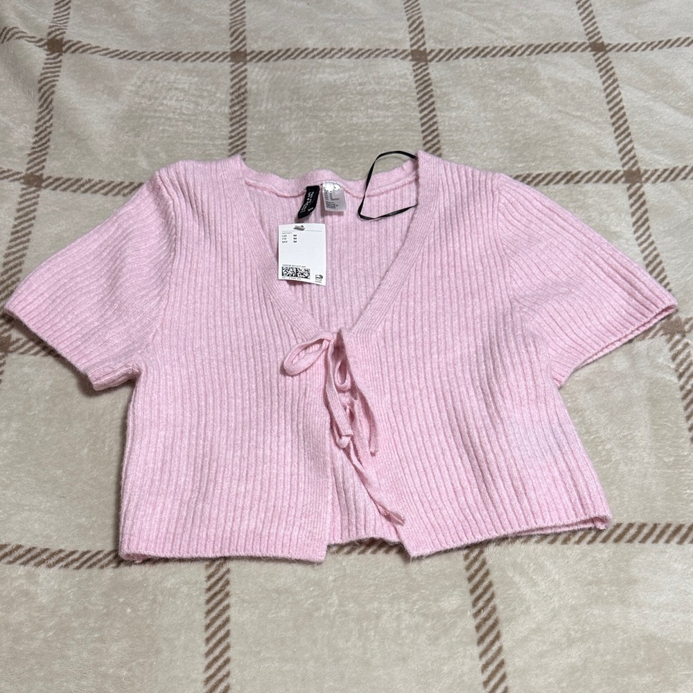 H&M Pink Ribbed Cardigan